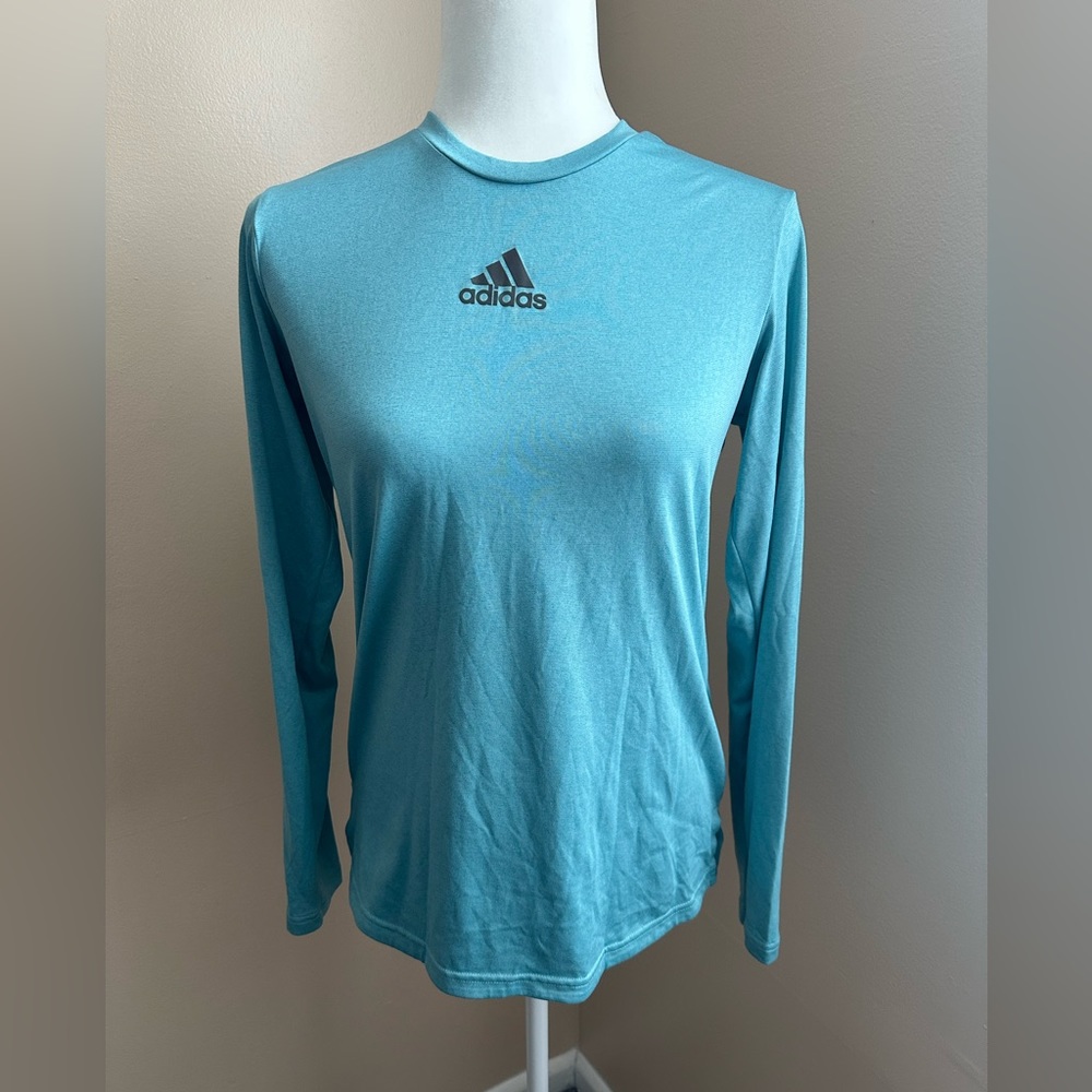 Turquoise blue Adidas running long sleeve